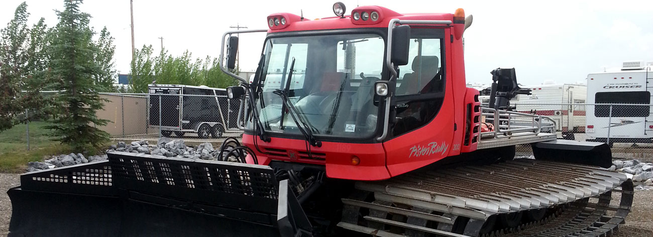 Many choices of snow cats for grooming snow roads and trails